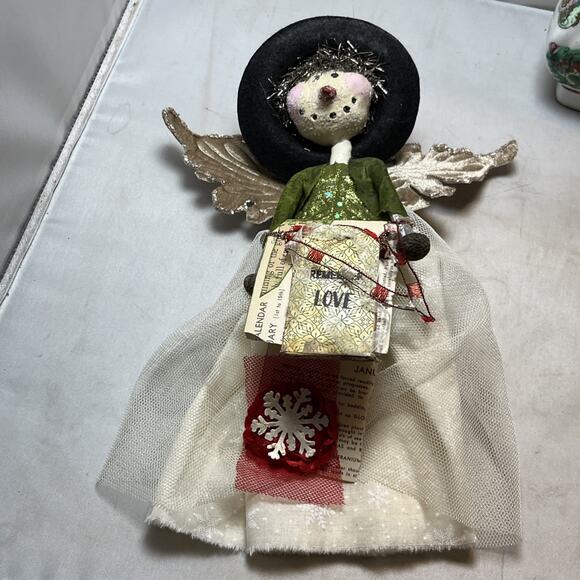 OOAK Hand Made Snowman Fairy Doll Figure - Picture 4 of 4